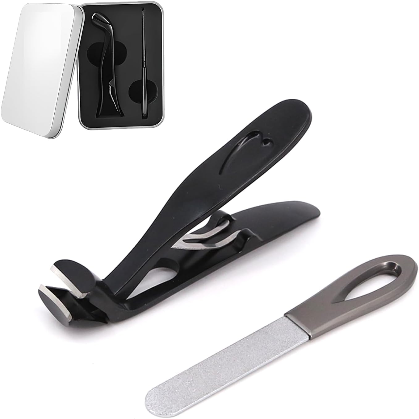 Nail Clippers for Thick Nails German Professional Toe Nail Cutter with Catcher Ultra Sharp Stainless Steel Toenail Clipper Set for Men Women Elderly Seniors Strong Heavy Duty for Thick Toenails