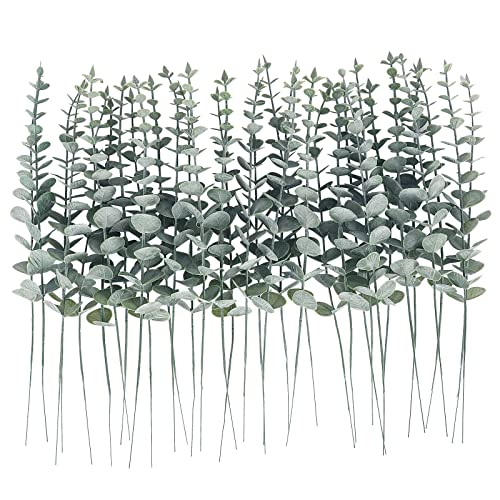 JPSOR Lot de 45 tiges d'eucalyptus artificielles, branches d'eucalyptus artificielles pour décoration de mariage, bouquet de fleurs, ferme, maison Cover