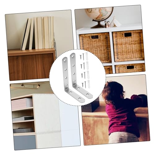 Abaodam 2 Unidades Kit anti-queda âncora de parede para móveis suporte de ângulo reto penteadeira cô
