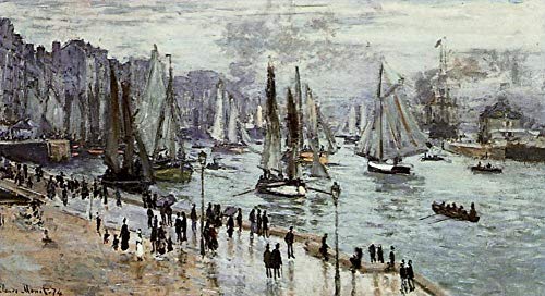 Peinture à l'huile Claude Monet fait main toile lin Le Havre de prestige