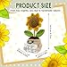 Tiny Detalles Mini Positive Crochet Sunflower, Cute Cheer Up Gifts for Women, Crochet Plant with Optimistic Card for Nurse Teacher Boss, Thank You Gifts for Friends, Coworker and Sunflower Decor