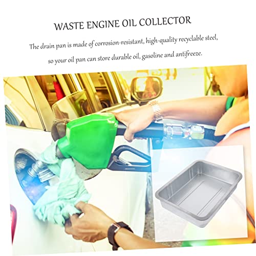 Homoyoyo 1Pc Oil Pan Tools Cars Things For Cars Anti Car Oil Pan Oil Draining Pan Oil Drain Pan Metal Steel Oil Drain Pan Fluid Change Garage Tool Practical Car Tool Oil Tank Silver Steel #TOP3