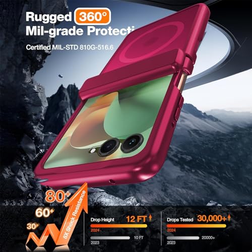 Image of WRJ for Motorola Razr 2026 /2025 /2024 Case Built-in Screen Protector,Hot Pink