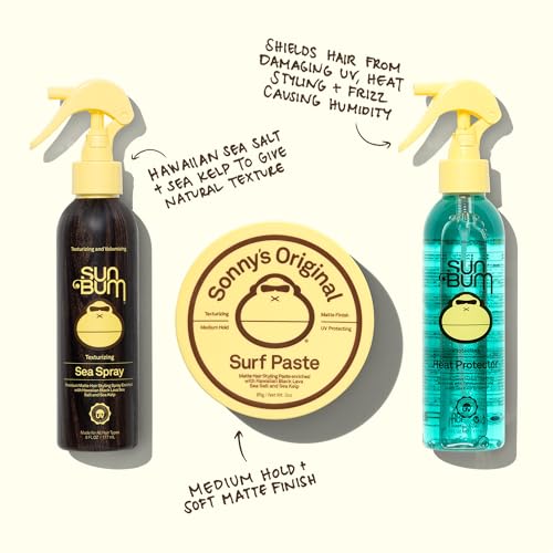 Image of Sun Bum Sea Spray | Texturizing and Volumizing Sea Salt Spray | UV Protection With a Matte Finish-| Medium Hold-| For All Hair Types-| 6 FL OZ Bottle,(Pack of 2)