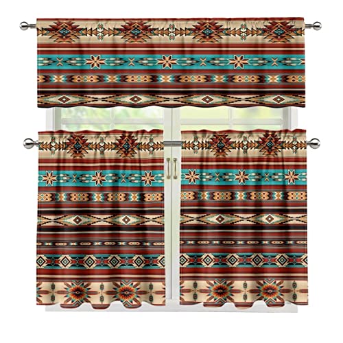 ZFRXIGN Southwestern Kitchen Curtain and Valances Set for Window Home