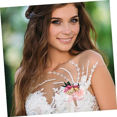 Corsage Novia Artificial con Flores Secas y Hortensia miniatura 5