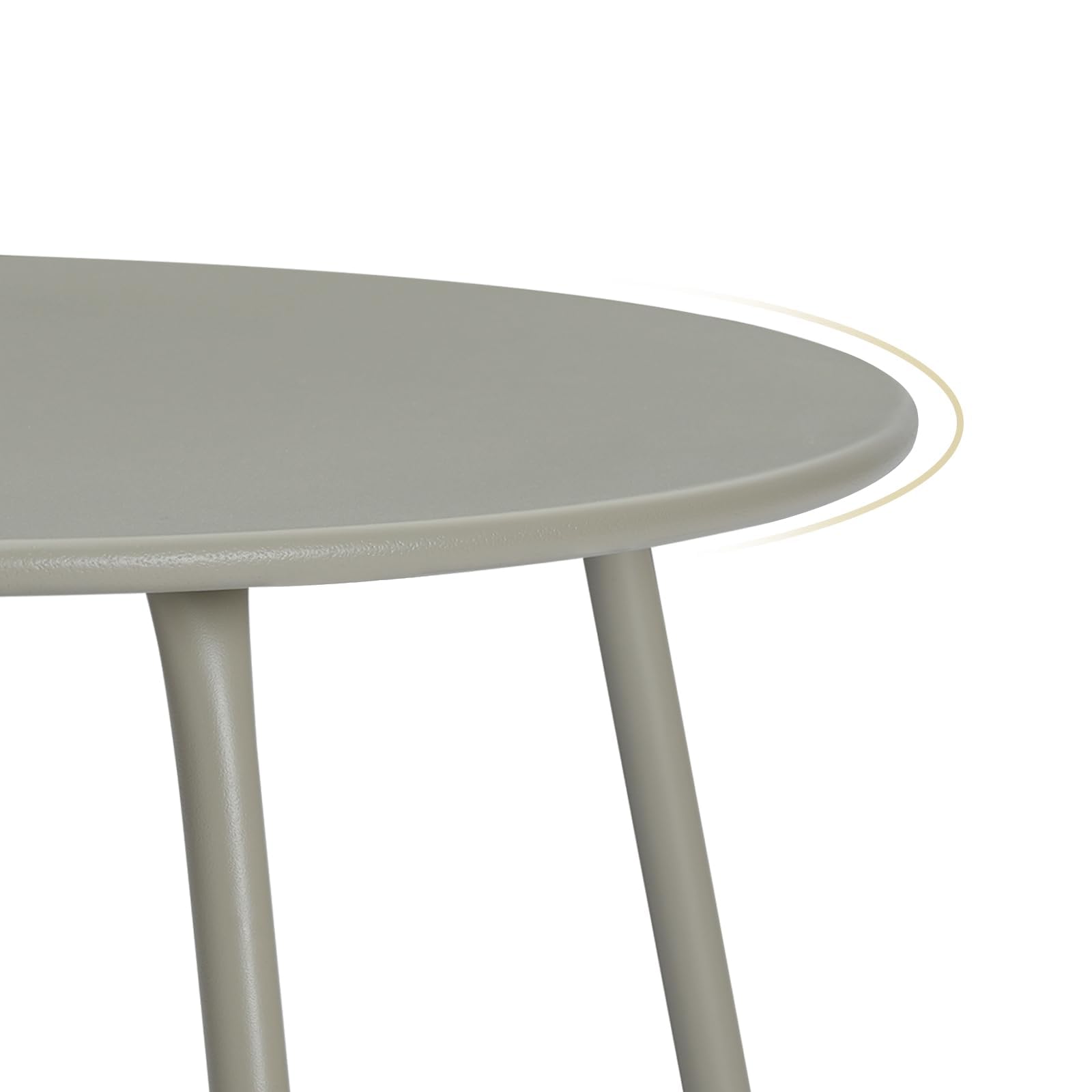 eSituro Beistelltisch rund, Balkontisch Gartentisch, Kaffeetisch Couchtisch Sofatisch Wohnzimmertisch, Kleiner Tisch für Wohnzimmer Balkon Terrasse Garten, aus Metall, φ45xH45 cm, Grau