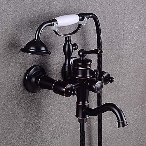 Ensembles de robinets de douche encastrés noirs et chromés