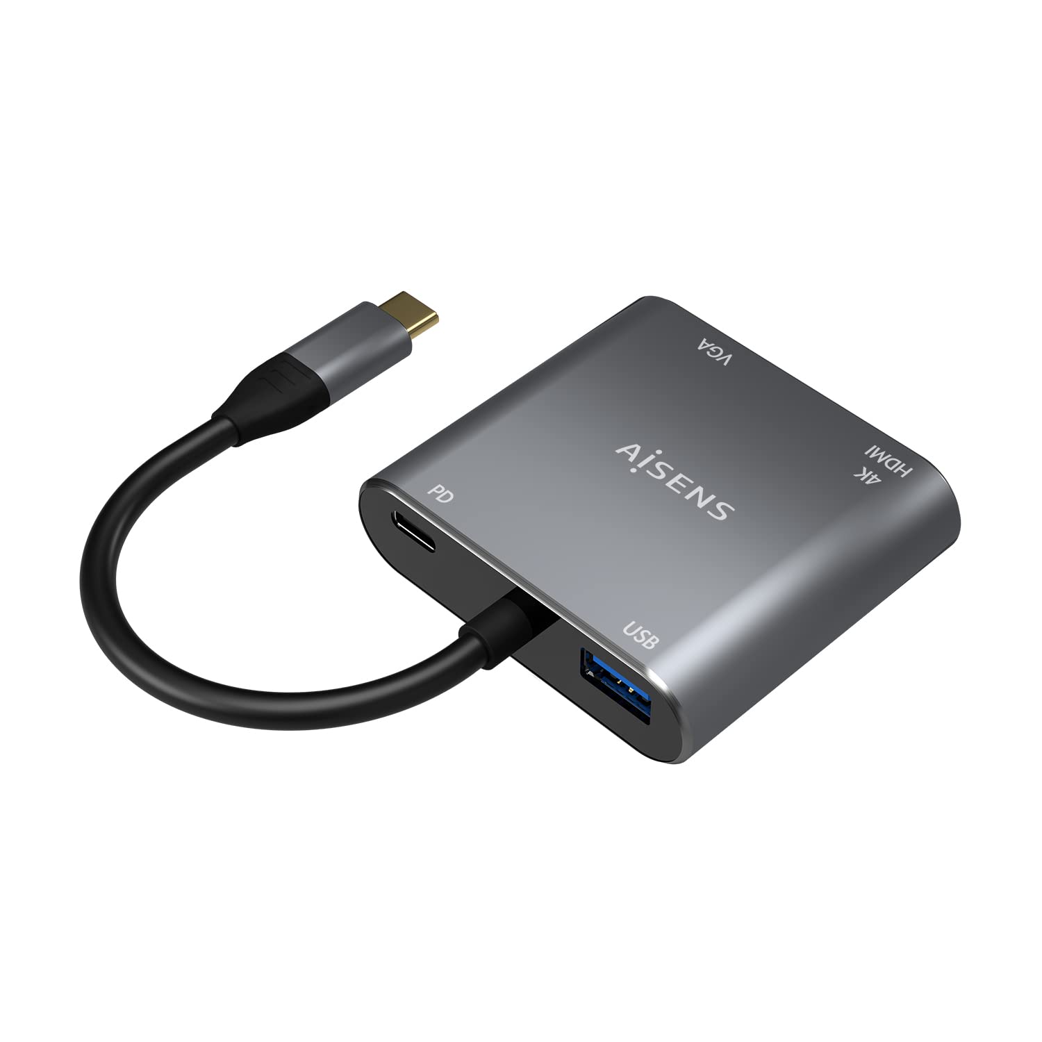 AISENS Adaptateur USB Type-C A109-0626 HDMI HEMBRA VGA HEMBRA USB Type-C Macho USB HEMBRA USB Type-C HEMBRA