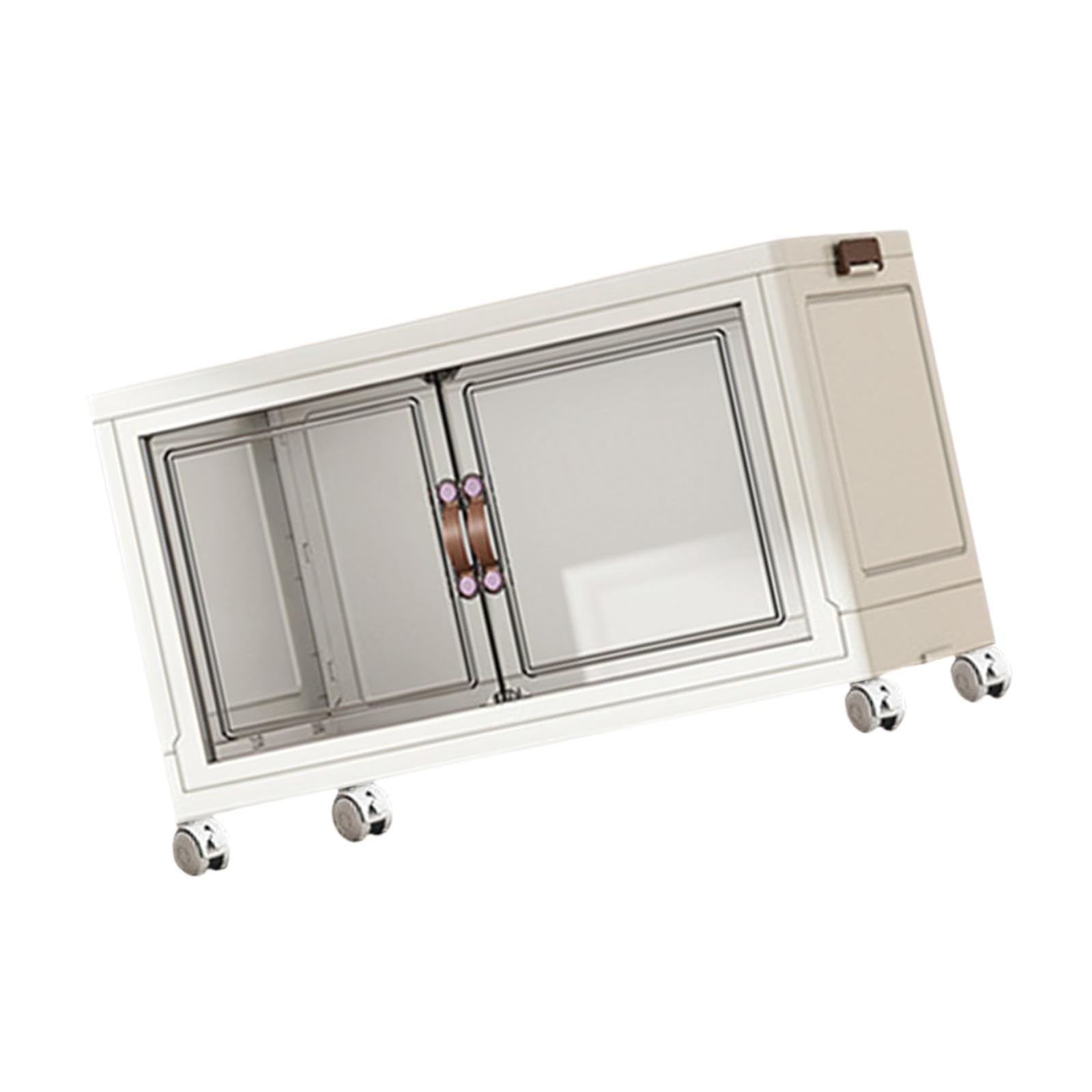 LOVIVER Faltbarer Lagerschrank, stapelbare Lagerbehälter, vielseitig einsetzbar, leicht, leicht zu transportieren, Lagerbehälter für Wohnungen und Wohnheime, Weiß 1 Lage 55 cm