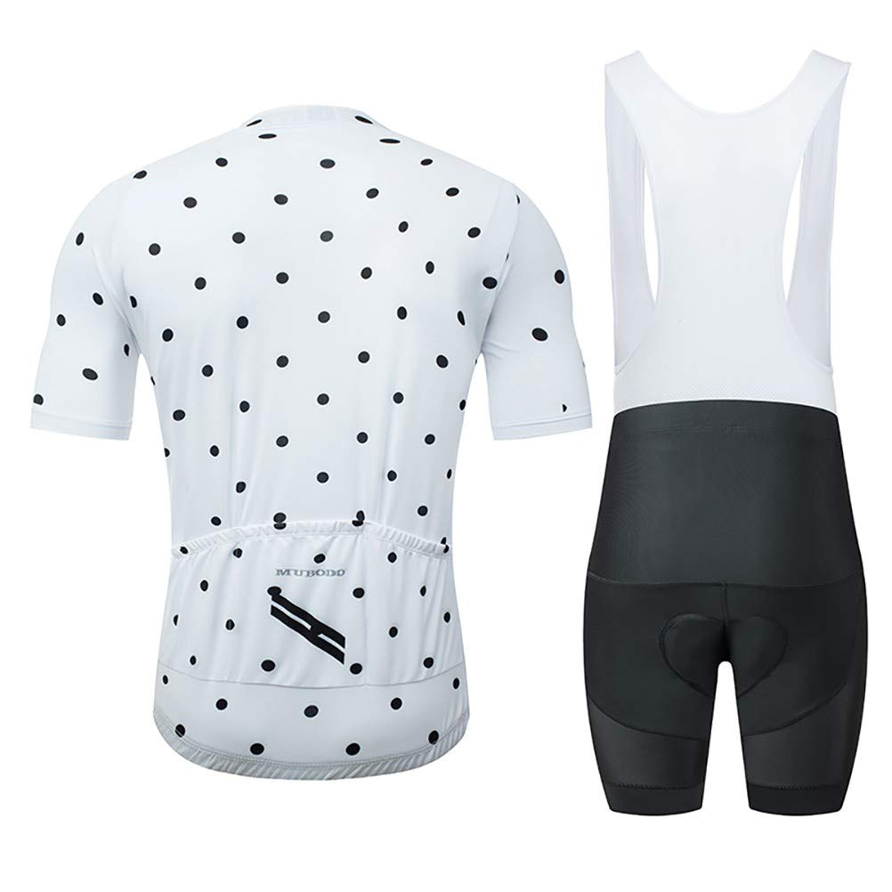 Heren fietsshirt met lange mouwen Wielertrui met 3D Gel Bib Gewatteerde broek Broek Herfst Winter Thermische fleece Winddichte jas Fietskledingset Buitensportkleding BC-7
