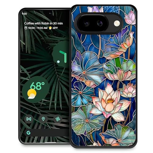 Coque Google Pixel 10A antichoc coque de protection fleurs lotus vitrail