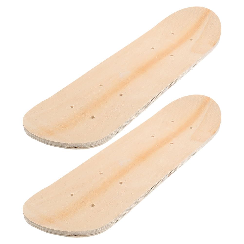 IMIKEYA 2 Stück Skateboard Holzbrett zum Bemalen mit löcher für Malen Zeichnen Dekorieren - Blanko Skateboard Deck Holzdeckbrett, 59x15 cm