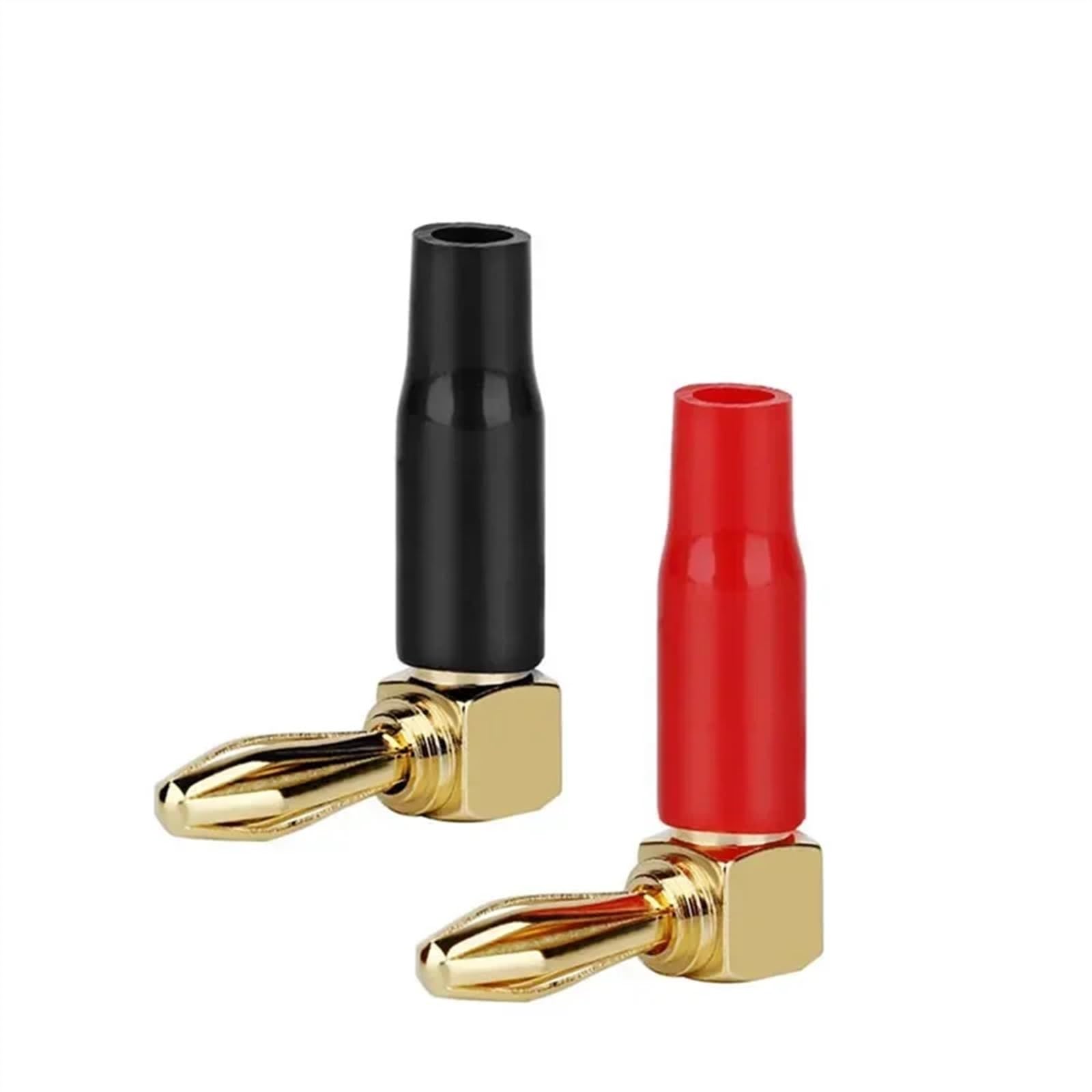 Connettori a banana ad angolo retto Jack maschio Banano Terminale altoparlante placcato oro da 90 gradi Nero Rosso(10 Pairs)