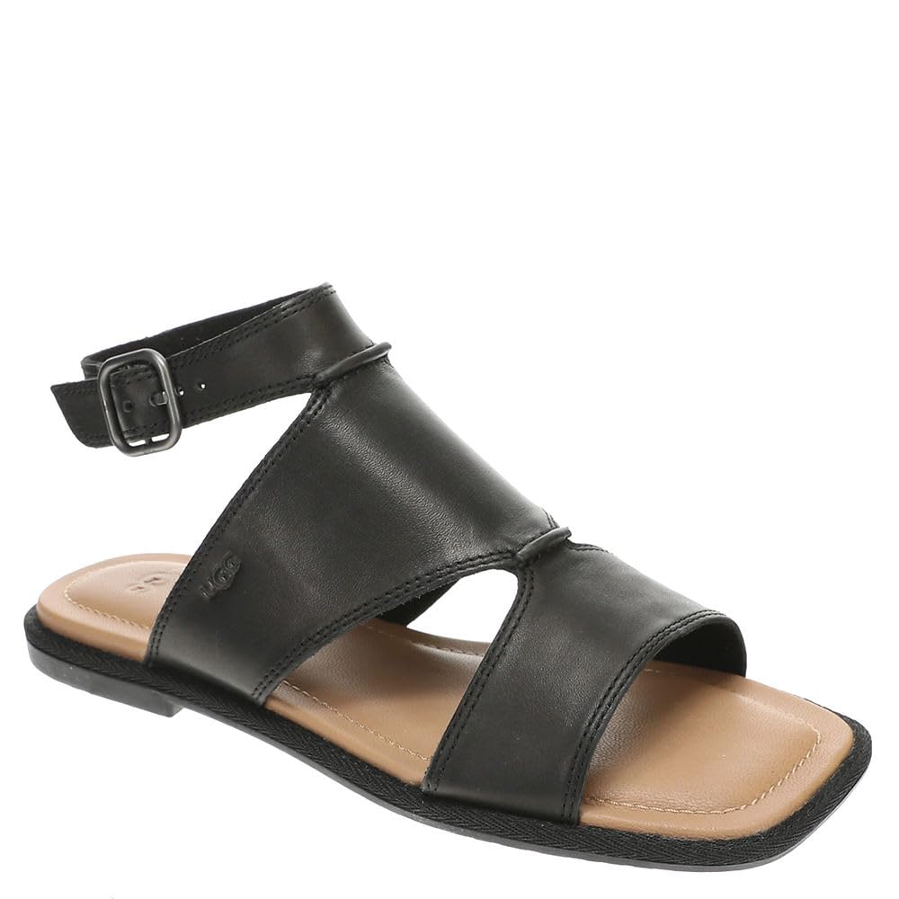 Sandales plates UGG Delray en cuir noir, l'excellence des finitions - 7