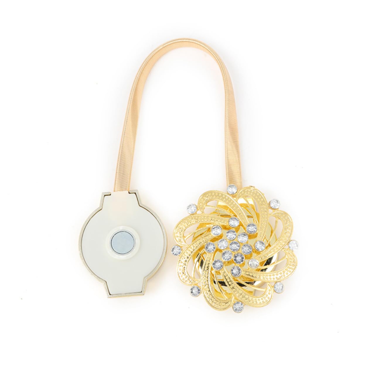 Amosfun 4 Embrasses Magnétiques pour Rideaux en Alliage, Fermoir en Strass, sans Perçage, pour Salon et Studio