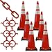 Mr. Chain Traffic Cone and Chain Kit, Traffic Orange with Reflective Collars, 36-Inch Height (97280-6)