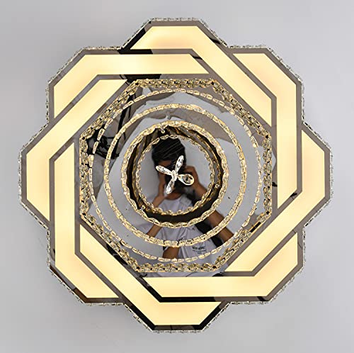 W32'' Living Room Modern Crystal Chandelier Large Foyer Chandeliers Crystal Shades Chandeliers Entrance High Ceiling Chandeliers Bedroom Dining Shandaler 3K-6000K Infinity Lighting Fixtuers Lamps #TOP6