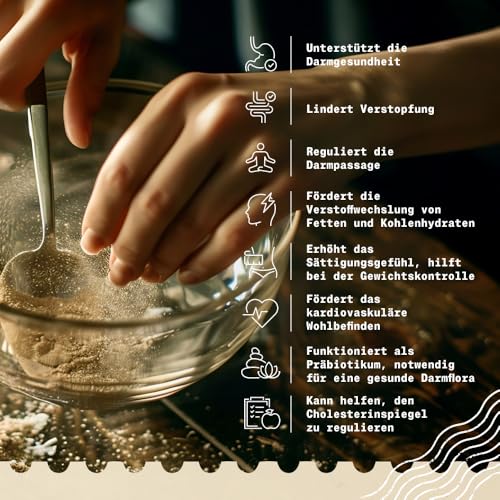 NaturaleBio Flohsamenschalen Gemahlen, 99% Reinheit, 200g natürliche Flohsamen Bio, Psyllium Samenschalen, Naturbelassen, rein, Ballaststoffreich, Vegan, Zum Auflösen in Wasser, Getränken und Säften.