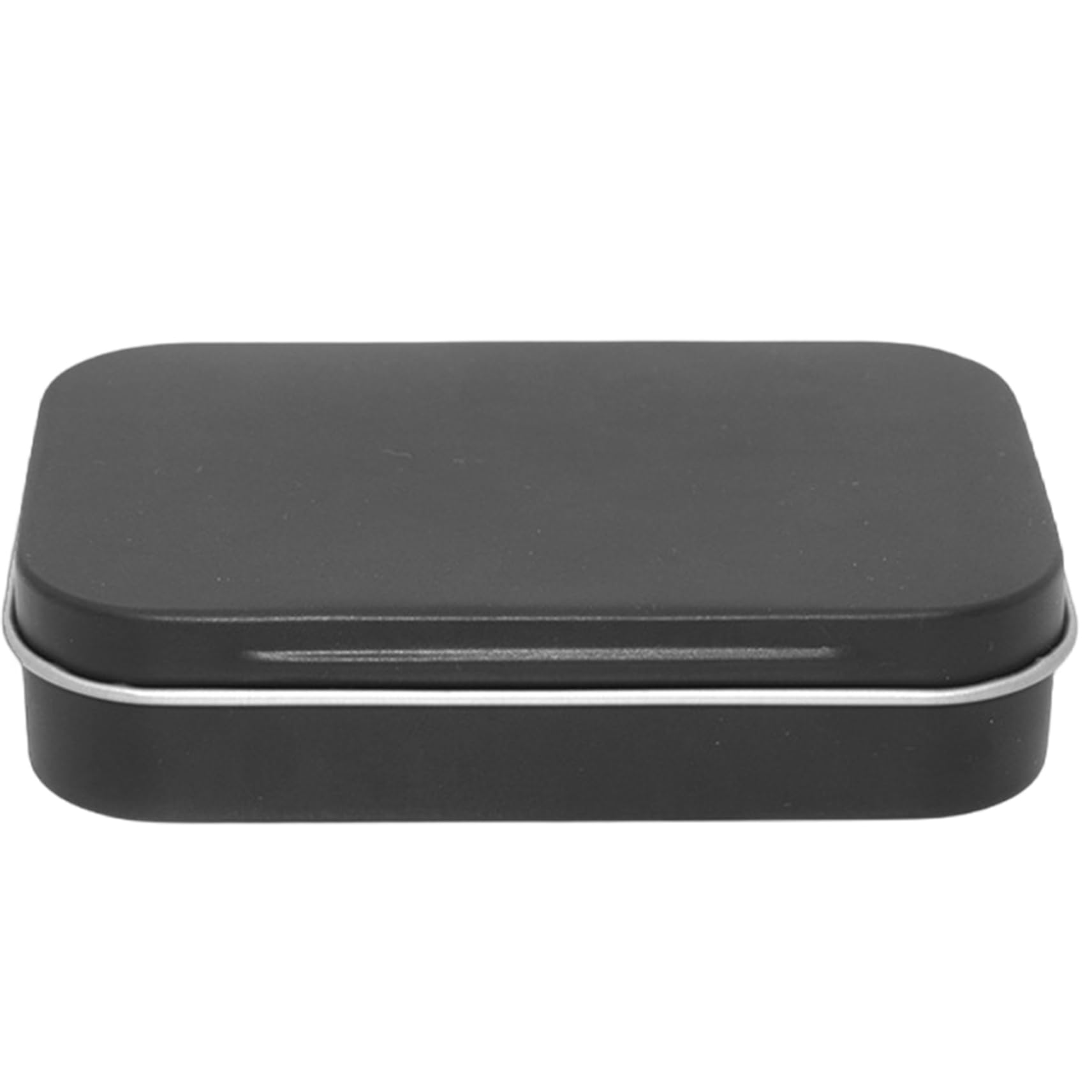 Ngbbby Black Tin Box With Lid 4X2x1 Inch Rectangular Tin Storage Box Portable With Rounded Corner Multi-Purpose Container For Candies, Small Items, Storage