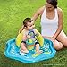 SwimSchool Baby Splash Play Mat – Inflatable Play Pool for Babies & Infants with Backrest – Includes Baby Water Toy Rings– Seafoam Blue Lemon