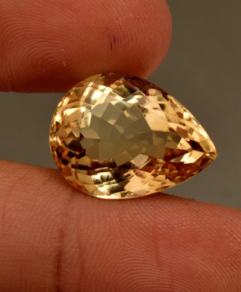 Citrine naturelle taillée de 12,88 mm, gemme d'exception pour pendentif - 5