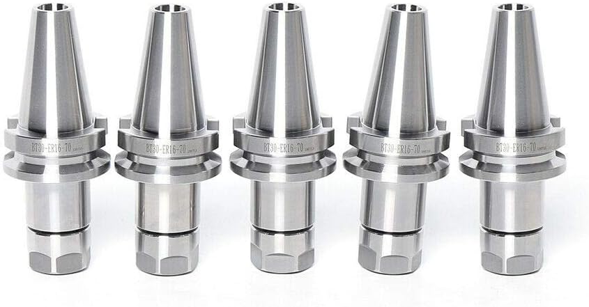 5PCS BT30 ER16 Collet Chuck Tool Holder, 2.76" 70mm CNC Holder Milling Drilling Chucks for Drilling and Milling Machines 12000 RPM