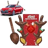 ovsor Christmas Reindeer Car Decoration - Christmas Antler Kit with 4 in 1 for Reindeer Car Decoration, Car Decorations Exterior as Way of Expanding Christmas Spirit