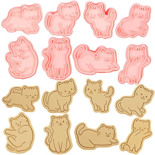 8 Stück Katze Ausstechform Ausstechformen Cookie Cutter Katze Keksausstecher Kätzchen Diy Backen Verwendet Um Kekse Fondants Schokolade Kuchen Familie Geburtstage Mottopartys Zu Mach