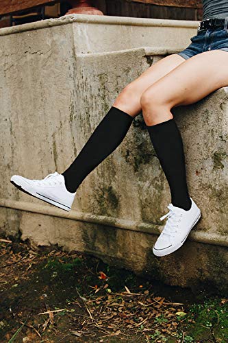 Sox Trot Women's Solid Knee High Trouser Socks, Silky Soft Thin Material, Tall Boot Socks 3 Pairs4