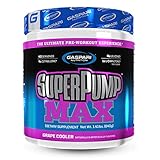 Gaspari Nutrition Super Pump Max, Pre Workout Supplement 40 Servings, Non-Habit-Forming, Sustained Energy & Nitric Oxide Booster Supports Muscle Growth, Recovery & Replenishes Electrolytes, Grape