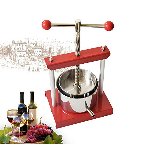 Cheese Tincture Herb Fruit Wine Manual Press -0.53Gallon/ 2 Litre-Power Ball Handle-Stainless Steel