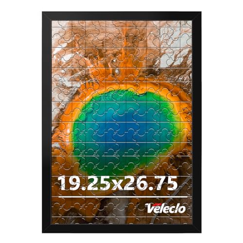 Veleclo 19.25x26.75 Picture Frame for Wall Display 19.25x26.75 Black Picture Frame with Shatter Resistant Plexiglass Stable and Sturdy Puzzle Frame for Wall Display Handpicked Gift Collection