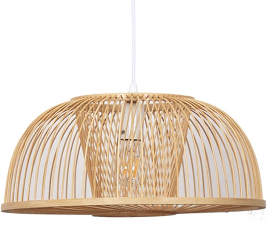 Abat-jour en cage suspendu en bambou style japonais pour décoration de ferme