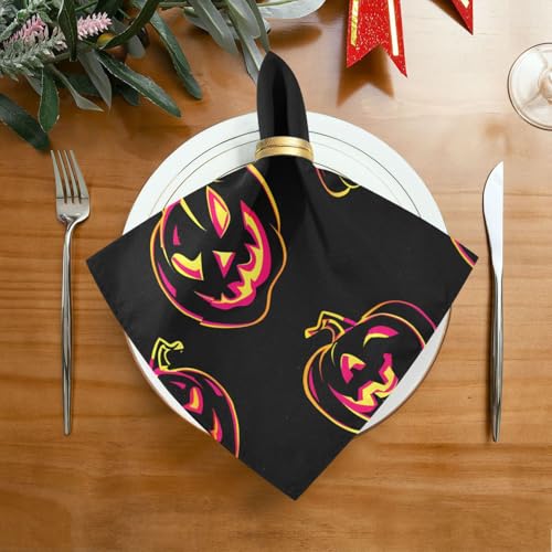Servilletas de tela Halloween calabaza pack 6 miniatura 3