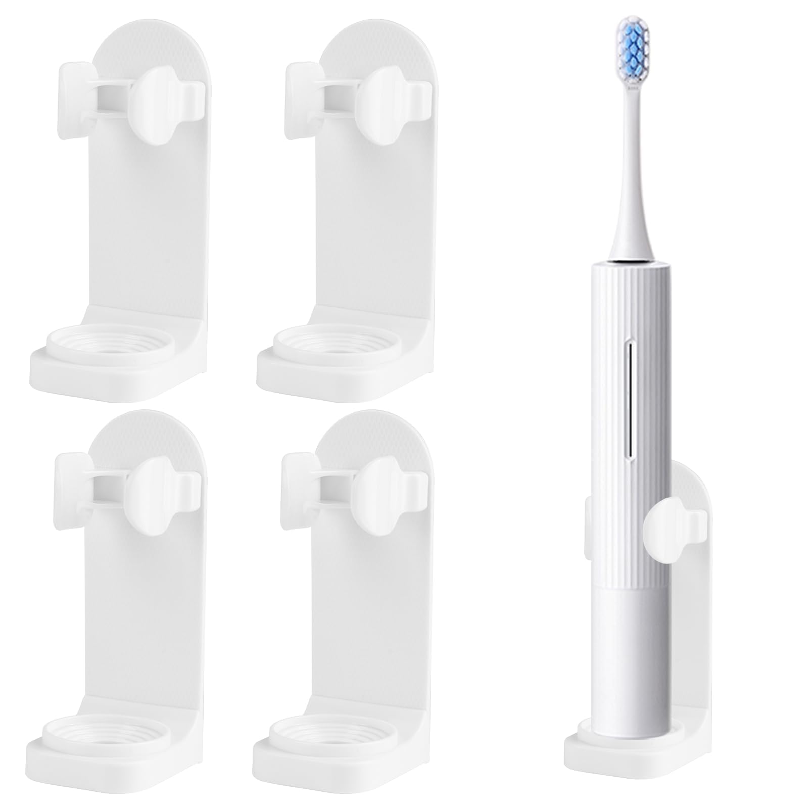 Lot De 4 Supports Muraux Pour Brosse À Dents Avec Couvercle, Sans Lot De 4 Supports Muraux Pour Brosse À Dents Avec Couvercle, Sans