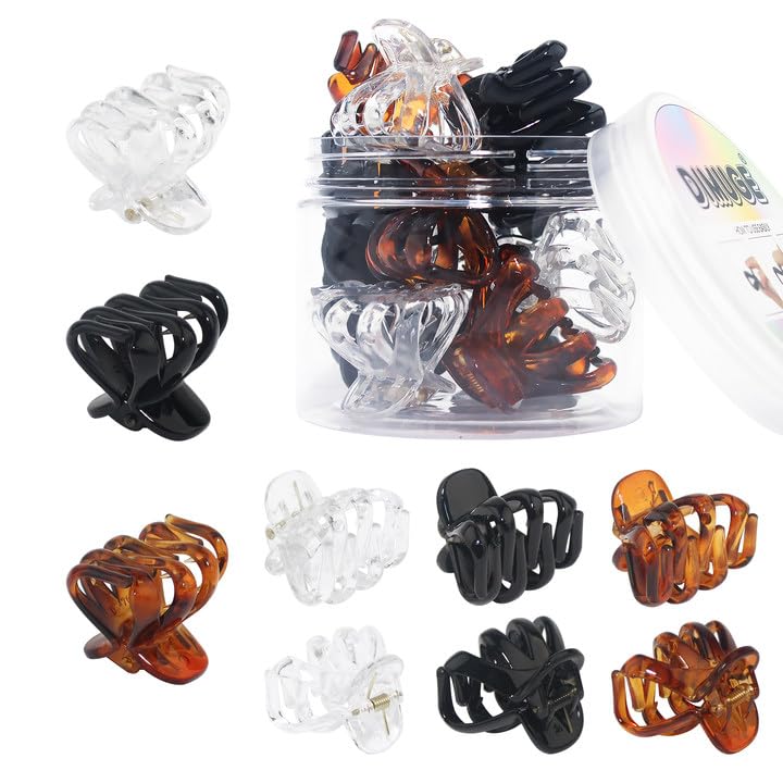 Pinzas de pelo medianas y pequeñas de 1.2 pulgadas, resistentes y de agarre fuerte, pinzas de pulpo con dientes antideslizantes, buenas para mujeres