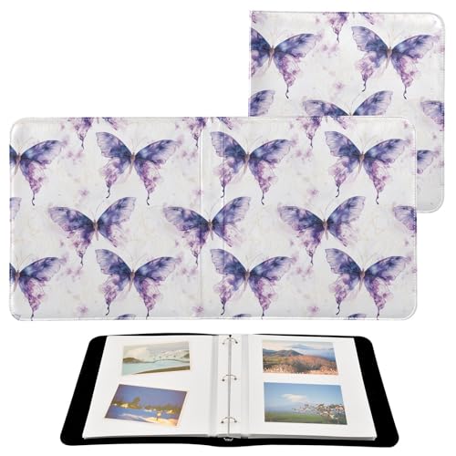 Álbum de Fotos ALAZA con Cubierta de Poliuretano, Diseño de Mariposa y Mármol, Álbum Autoadhesivo con Anillas de 3 Argollas para Recuerdos de Boda, Familia y Viajes miniatura 2