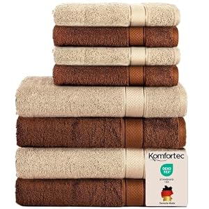 Komfortec Handdoekenset, 8 Stuks, 100% Katoen