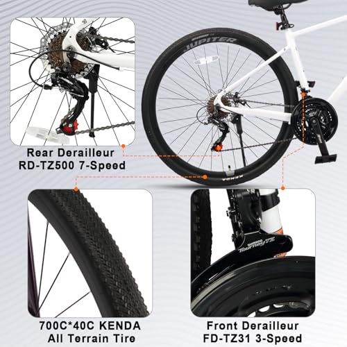 AVASTA Jupiter 700C Road Adult Step-Over Hybrid Cycling Bike