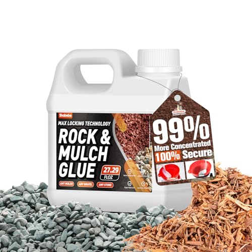 Rock Glue, 27.29OZ Mulch Glue for Landscaping, Fast-Dry Strong Pea Gravel Stabilizer Landscape, Non-Toxic Long-Lasting Dries-Clear Strong Pea Gravel Binder for Pebble Pine Outdoor Garden