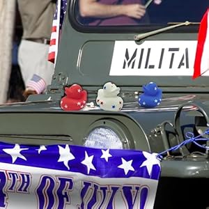 4E's Novelty Patriotic Rubber Ducks (24 Pack) Bulk 2" - 4th of July Party Favors, Patriotic Party Supplies Gifts toys for Kids Adults Fourth of July, Jeep Ducking 4Es Novelty Patriotic Rubber Ducks 24 Pack Bulk 2 4th of July Party Favors Patriotic Party Supplies Gifts toys for Kids Adults Fourth of July Jeep Ducking