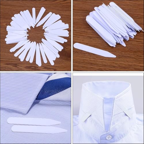 Heyumybit 30 Piezas Ballenas de Cuello de Camisa de Plástico, Camisa de Cuello Rígido, Impermeable e Invisible para Hombres