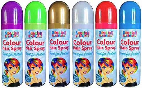 Temporary Colour Hair Spray Wash Out Party Fancy Dress Up Hairspray 200ml Can - Blue