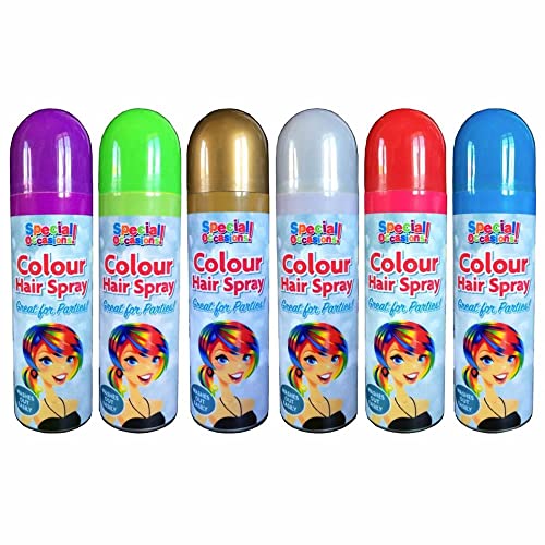 Temporary Colour Hair Spray Wash Out Party Fancy Dress Up Hairspray 200ml Can - Red