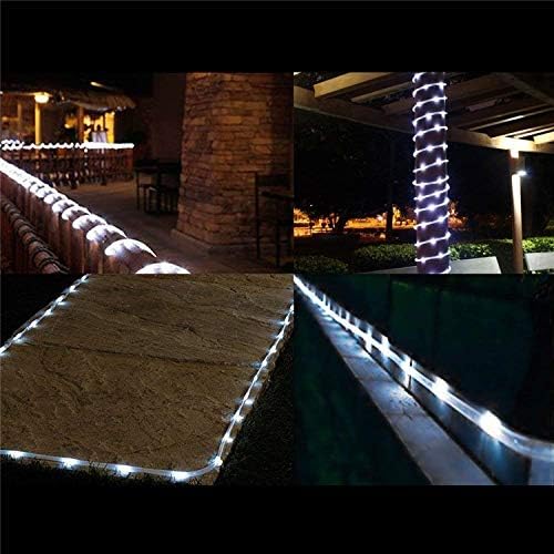 SEMILITS Solar String Lights Outdoor 100LED 33Ft LED Fairy Lights Waterproof Rope Lights for Patio Christmas Party White