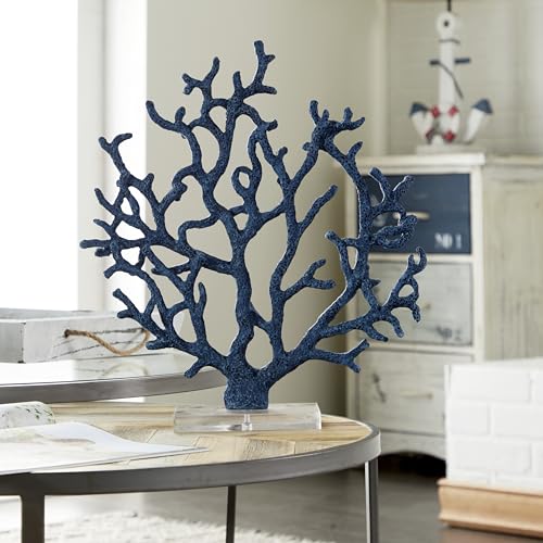 Escultura Decorativa Coral Azul Polystone 14x4x16 pulg miniatura 5