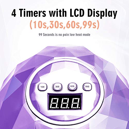 Gel UV LED Nail Lamp - Gel Polish Nail Dryer UV LED Nail Light with 110w 39 Light Beads Curing Lamp 4 Timer Setting Auto Sensor Professional Nail Art Tools Accessories