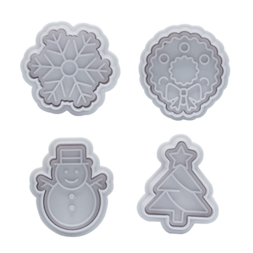 Kalttoy 4 Pack Cookie Christmas Biscuits Stampers Cake Decoration Biscuits Baking Gadgets Cookie Molds