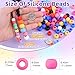 120Pcs 14mm Large Silicone Beads for Hair Braids, Soft Jellyish Hair Beads with 7mm Hole + 50 Rubber Bands and 1 Beader for Braiding, DIY Bracelets Necklaces Crafts (Multicolors)